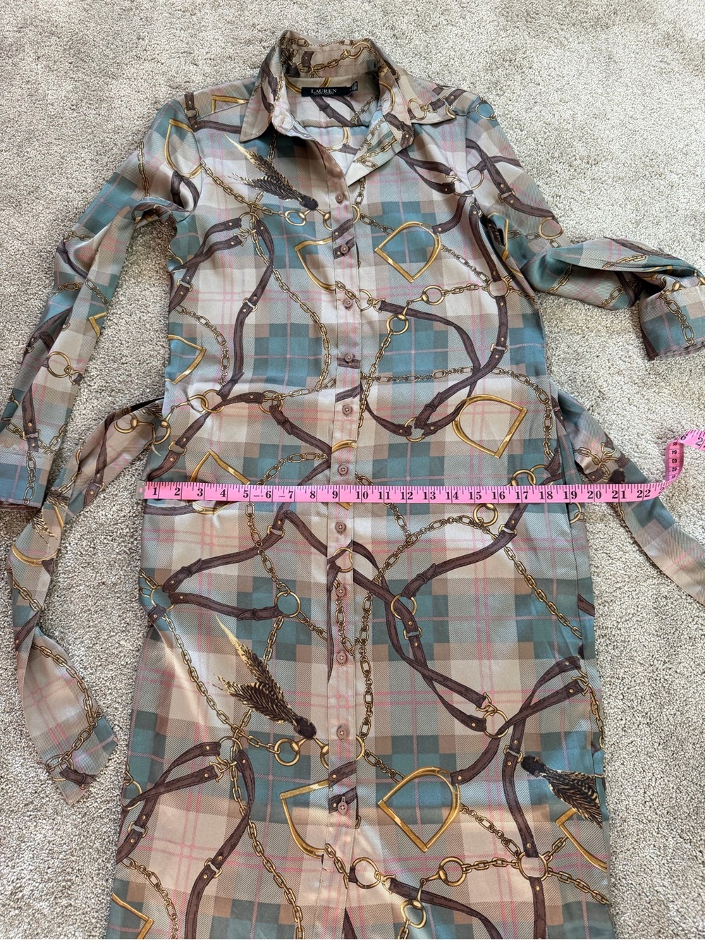 Ralph Lauren Shirt Dress with Chain & Stirrup Print - Picture 9 of 11